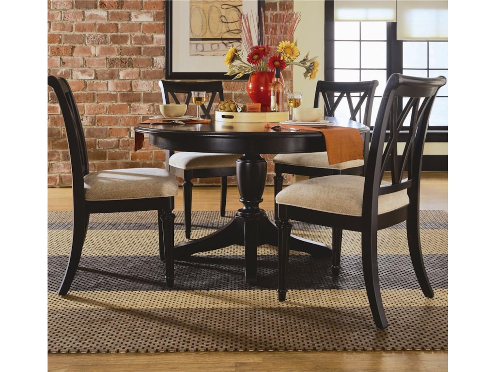 American Drew Camden Dark Round Table With Erfly Leaf Gill Round Table Shown With Chairs