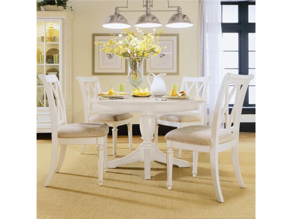 American Drew Camden Light Round Table With Erfly Leaf Round Table Featured With Chairs