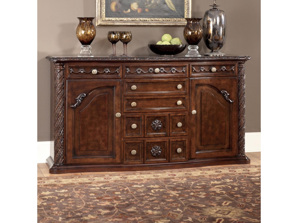 millennium north shore traditional server with ornate carved ashley north shore living room set - North Shore Living Room Set millennium north shore traditional server with ornate carved ashley north shore living room set - North Shore Living Room Set
