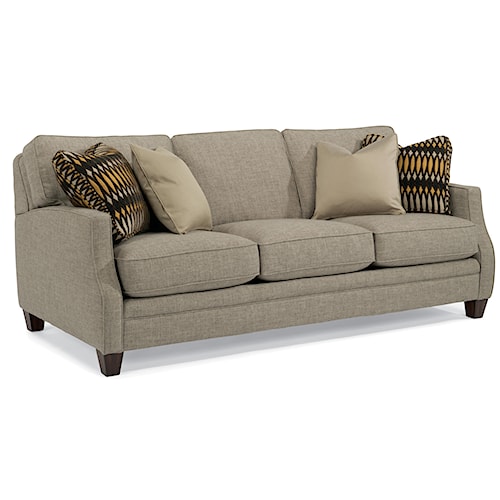 Flexsteel lenox transitional sofa with scalloped arms fashion ... Sofas madera
