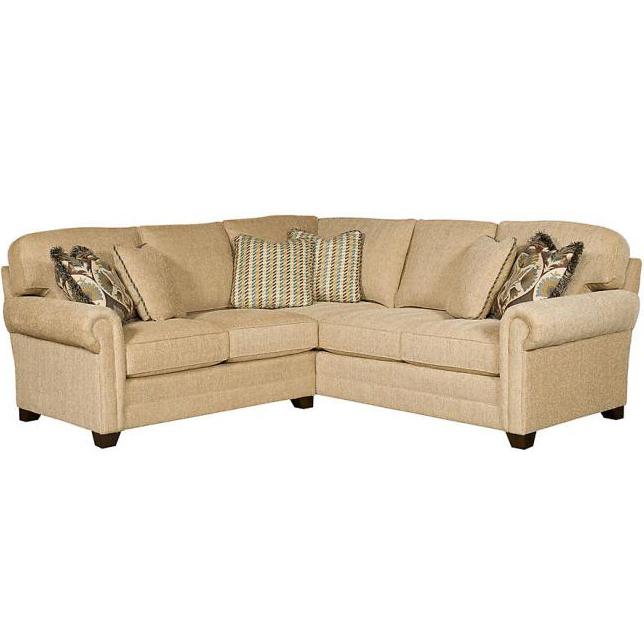 King Hickory Winston Transitional Sectional with Sock Rolled Arms and