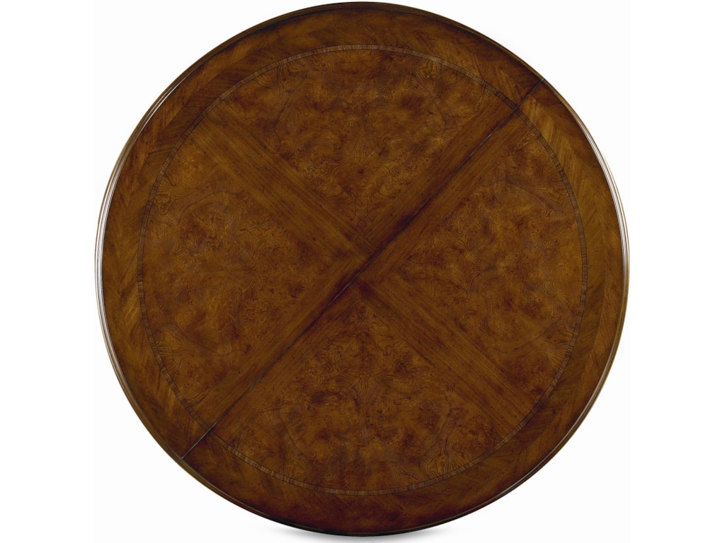 Thomasville Ernest Hemingway Rift Valley Round Dining Table Round Fancy Face Veneer Table Top