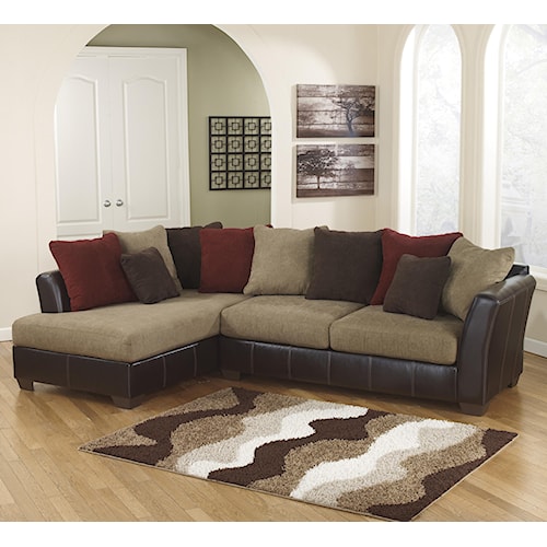 Ashley Furniture Sanya Mocha 2 Piece Sectional With Left