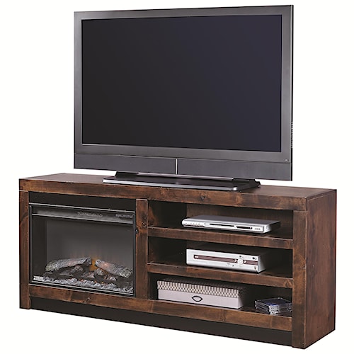 Aspenhome Contemporary Alder 65 Inch Fireplace Console