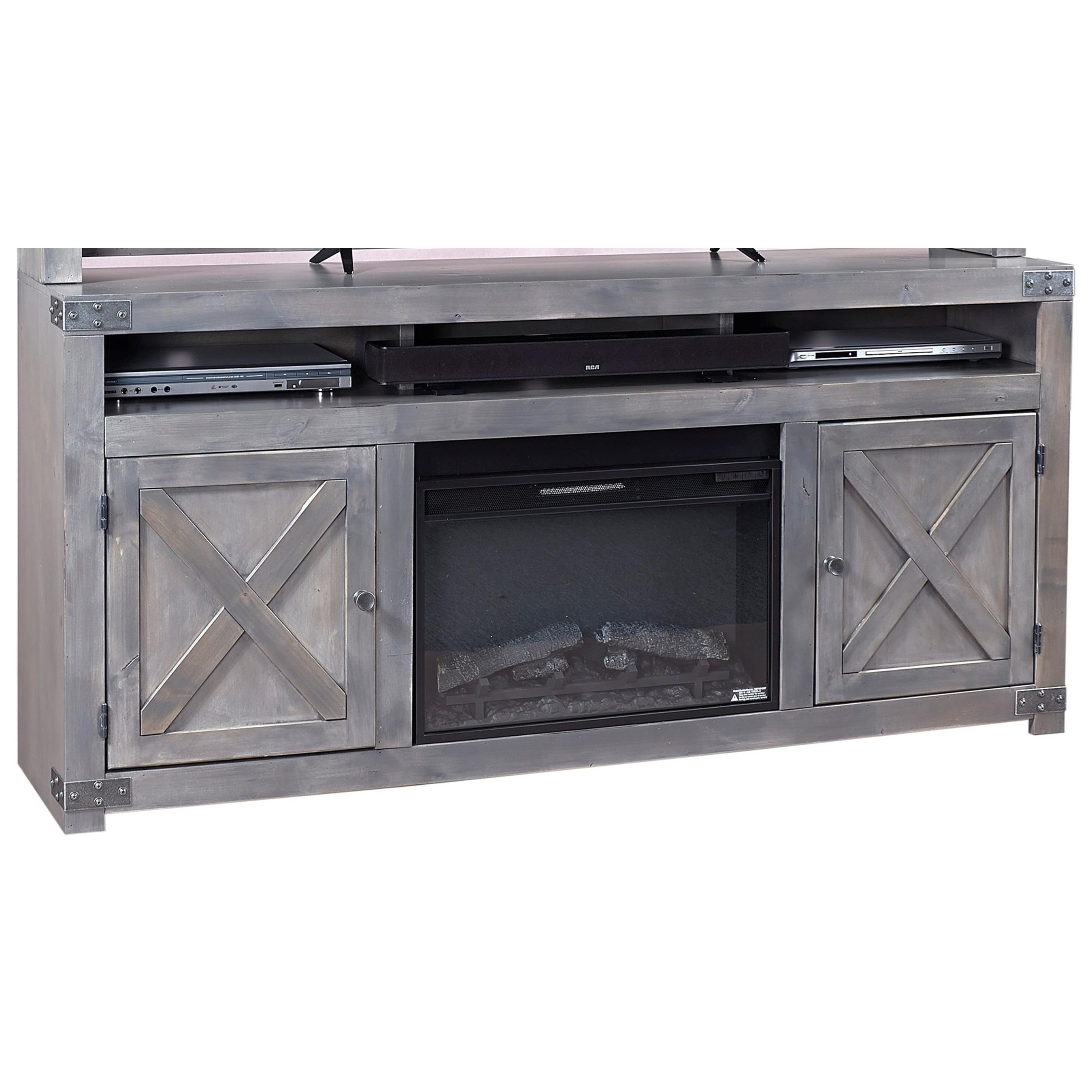 Aspenhome Urban Farmhouse 72" Fireplace Console with 2 Doors Walker's