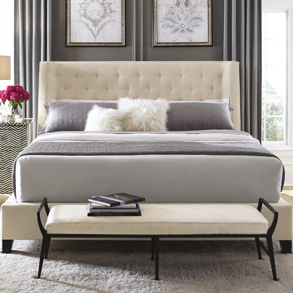 Bernhardt Interiors Beds Maxime California King Platform Wing Bed