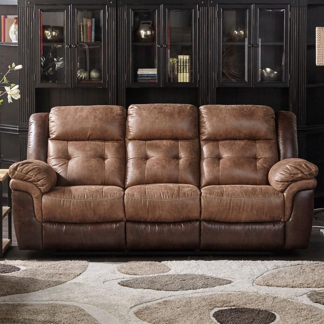 Cheers Sofa Houston Dual Two Tone Reclining Sofa - Great ...
