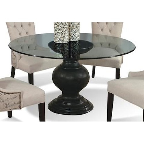 CMI Serena 60" Round Glass Dining Table with Pedestal Base ...