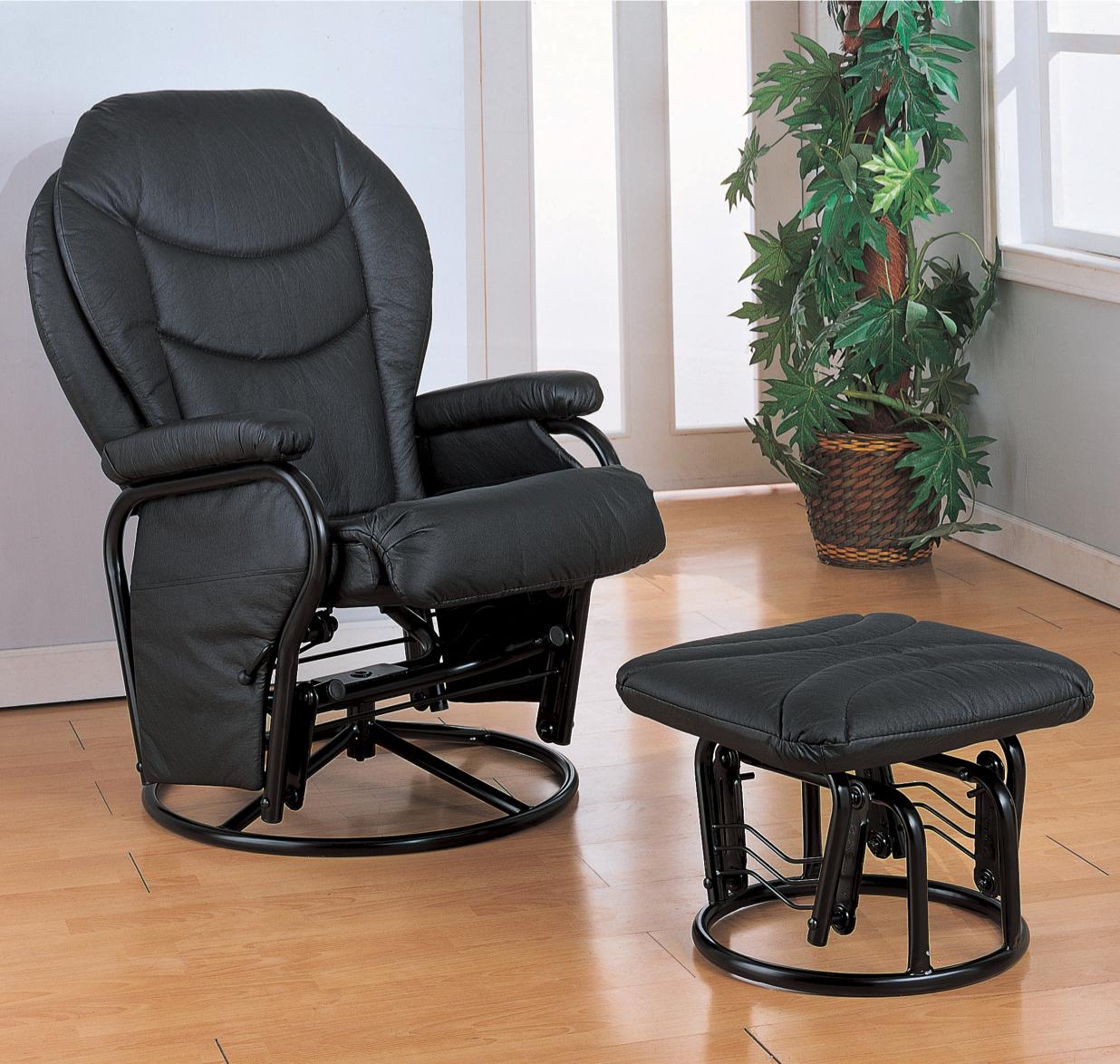 Coaster Recliners with Ottomans Glider Rocker with Round Base Ottoman