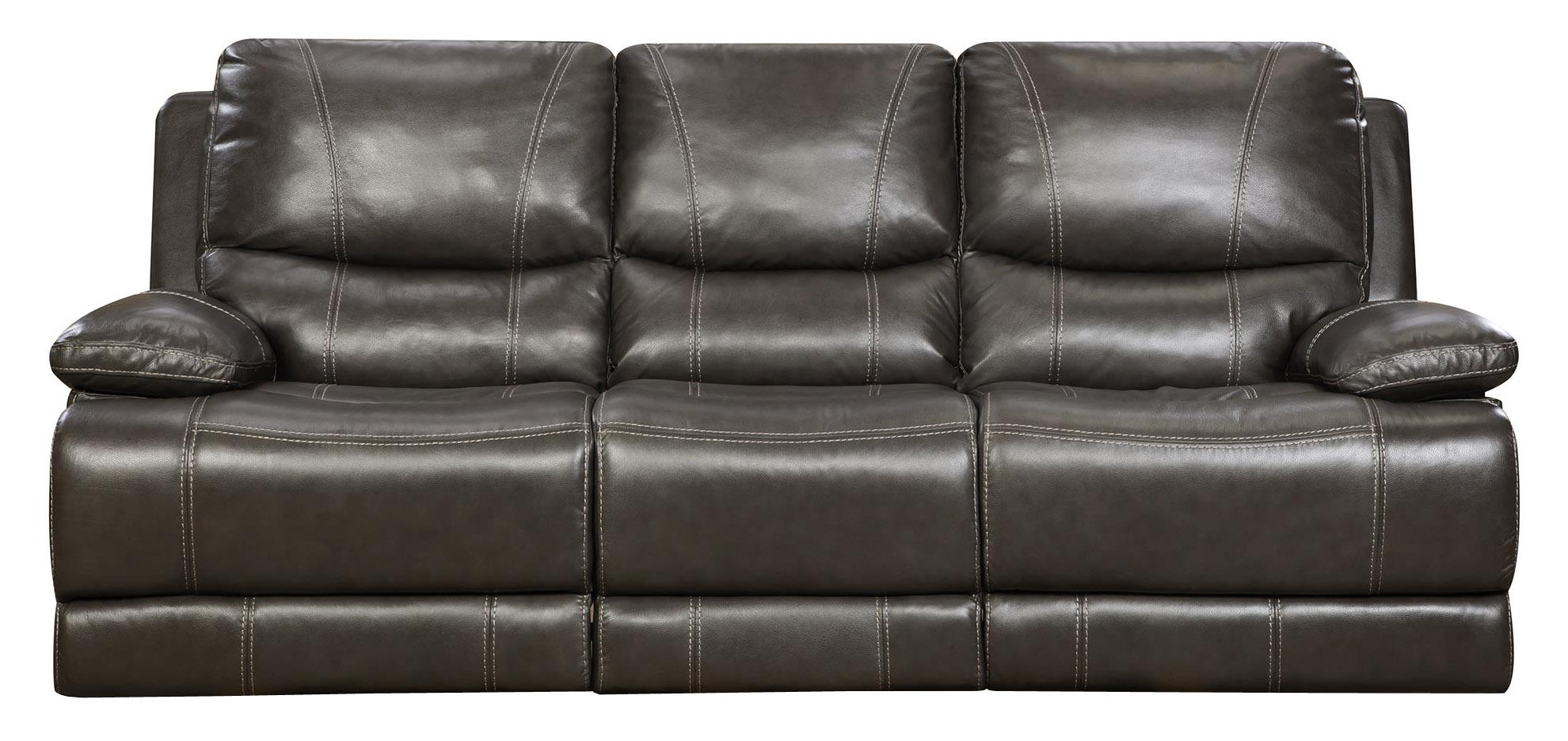 Corinthian 42801 Brooklyn Charcoal Leather Reclining Sofa ...