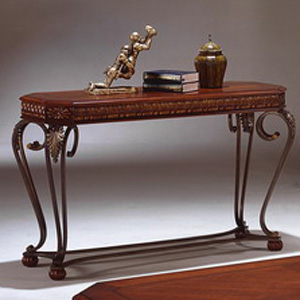 Crown Mark Clairmont Wood and Metal Sofa Table with Cabriole Legs