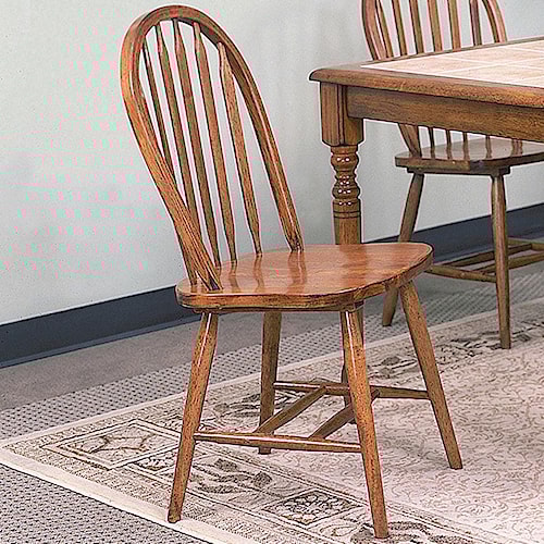 Crown Mark Windsor Solid Dark Oak Dining Side Chair