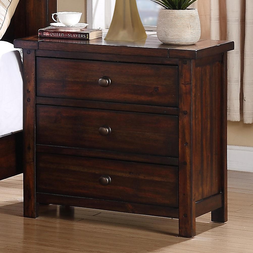 Elements International Dawson Creek 3 Drawer Night Stand Miskelly Furniture Night Stand