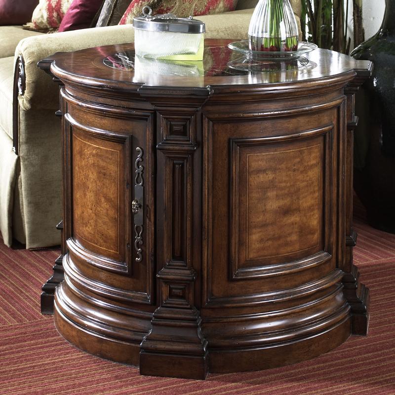 Fine Furniture Design Viniterra Round Commode Table with Marble Insert