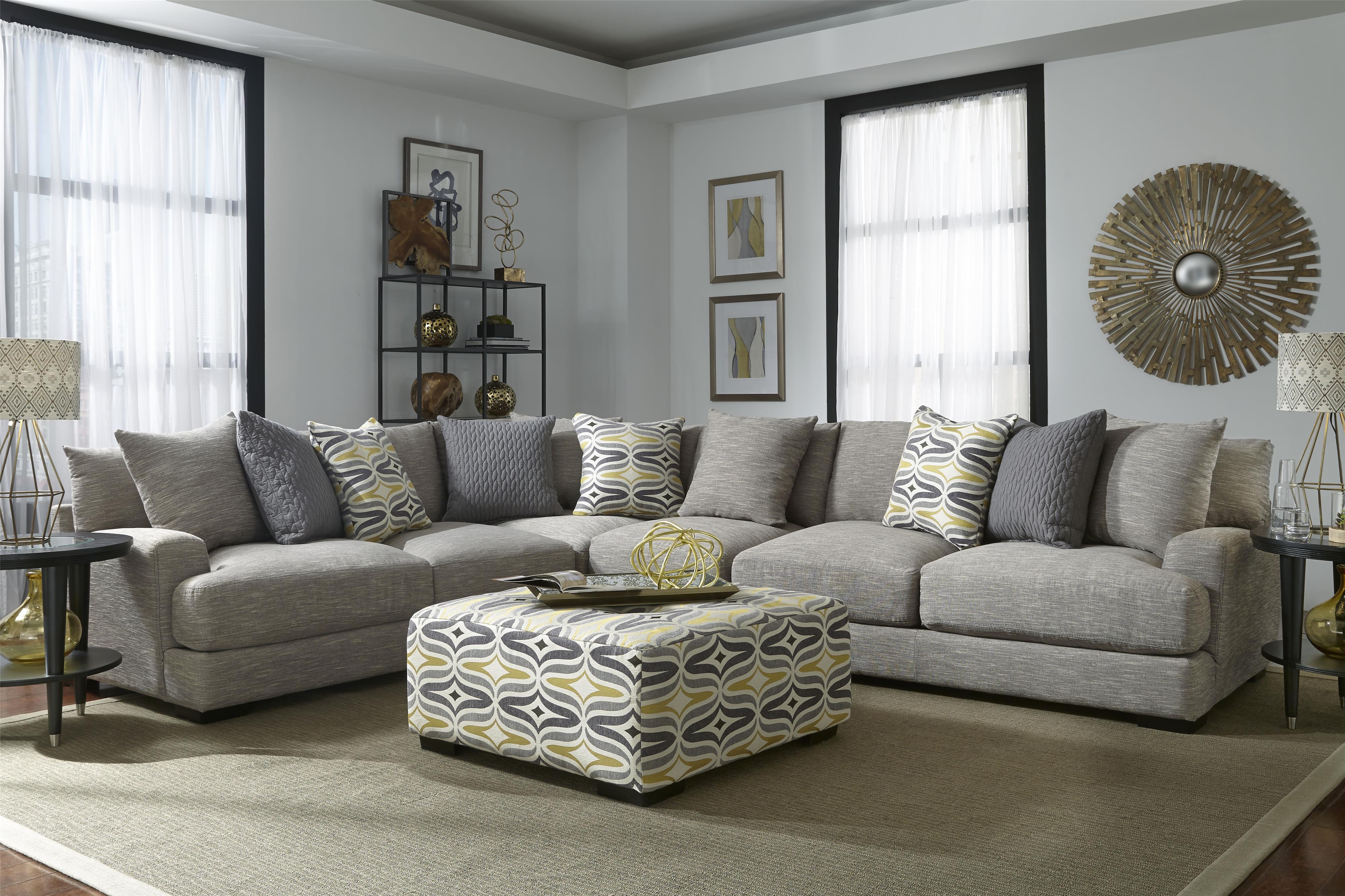 Franklin Barton Sectional Sofa with 5 Seats Van Hill Furniture Sectional Sofas Grand Rapids