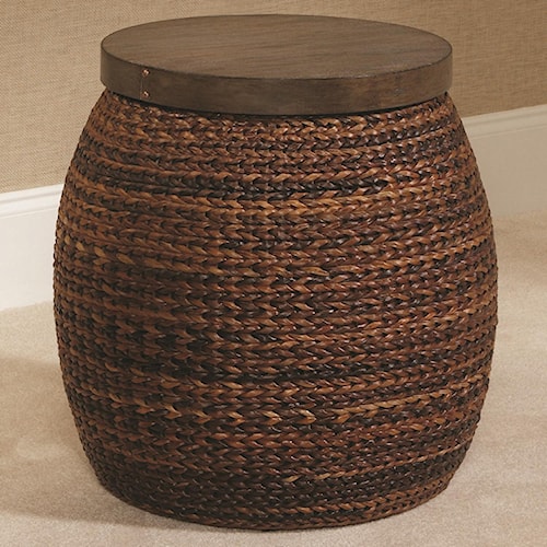 Hidden Treasures Round Accent Basket Style Table Morris