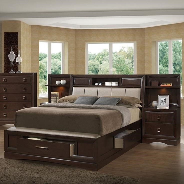 Holland House Franklin King Bookcase Bed with 2 Night Stands/Piers Royal Furniture Bookcase