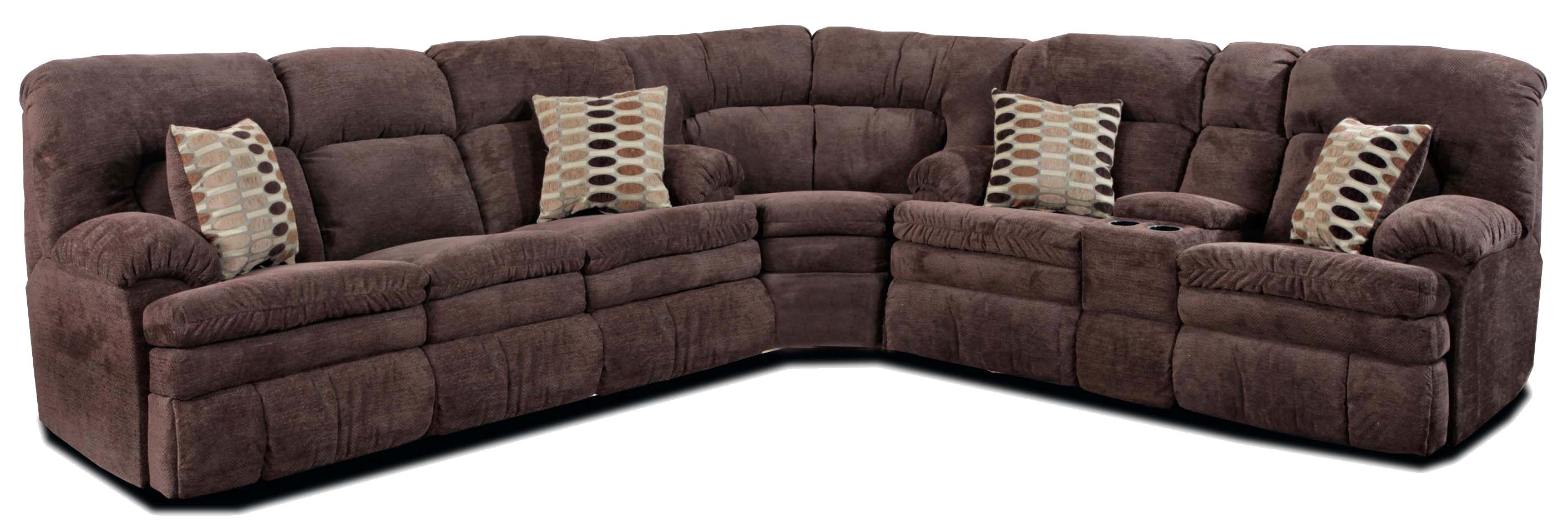 HomeStretch 103 Chocolate Series Reclining Corner Sectional Sofa with