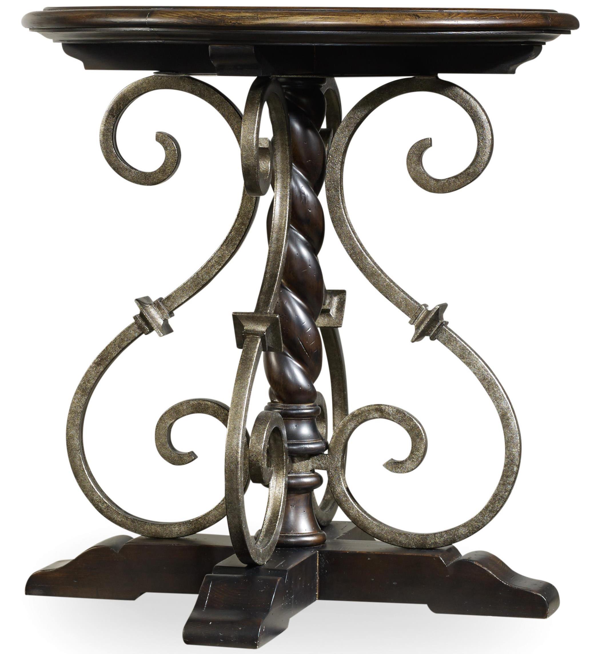 Hamilton Home Treviso Round Nightstand with Wrought Iron Shaping Sprintz Furniture Night