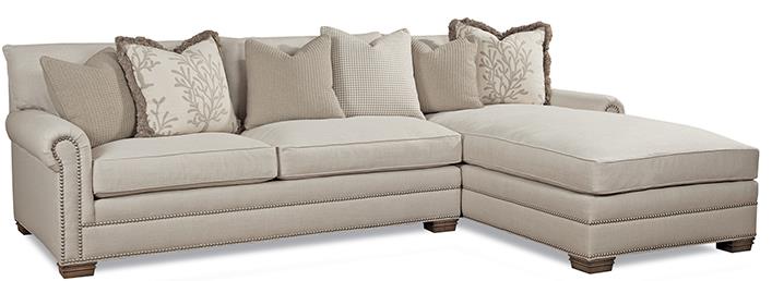 Huntington House 7107 Traditional Sectional Sofa with Nailhead Trim