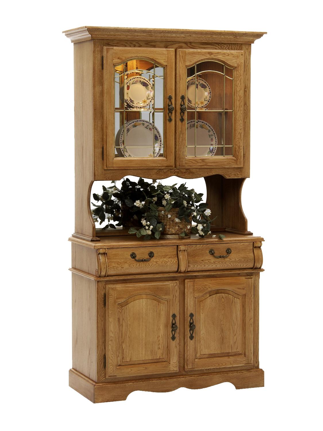 Intercon Classic Oak 42" China Hutch with Two Half Drawers with Two