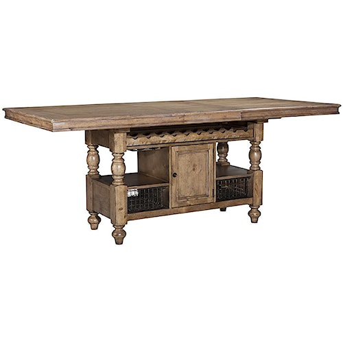 Intercon Lake House Counter Height Gathering Island Table with Storage ...