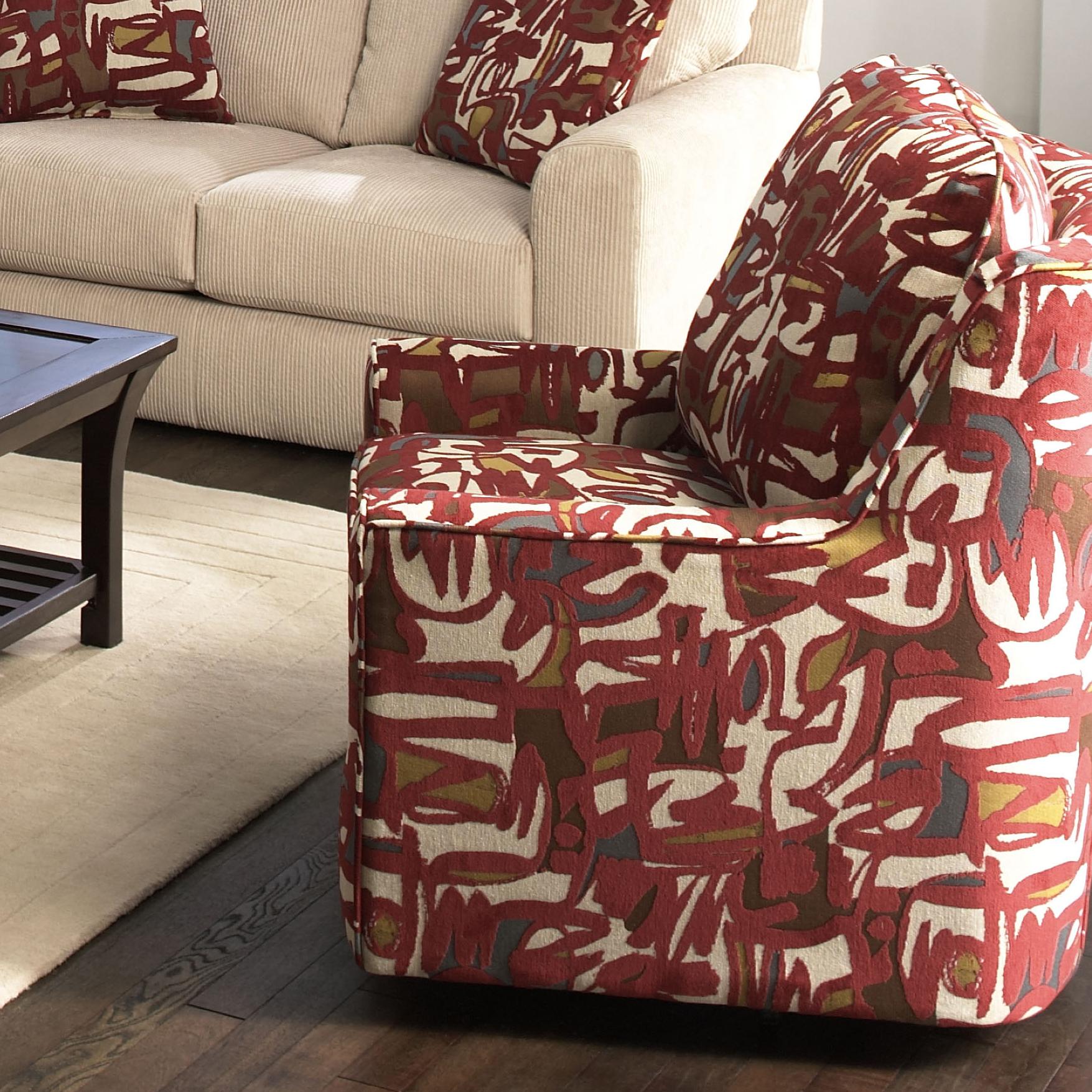 Jackson Furniture Sutton Swivel Chair with Casual Style Standard Furniture Upholstered Chair