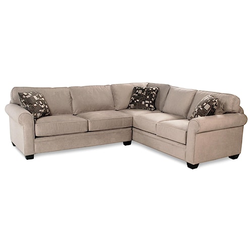 Galaxy 2 Piece Sectional W Roll Arm Rotmans Sofa