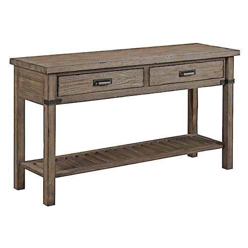 Kincaid Furniture Foundry Rustic Weathered Gray Sofa Table