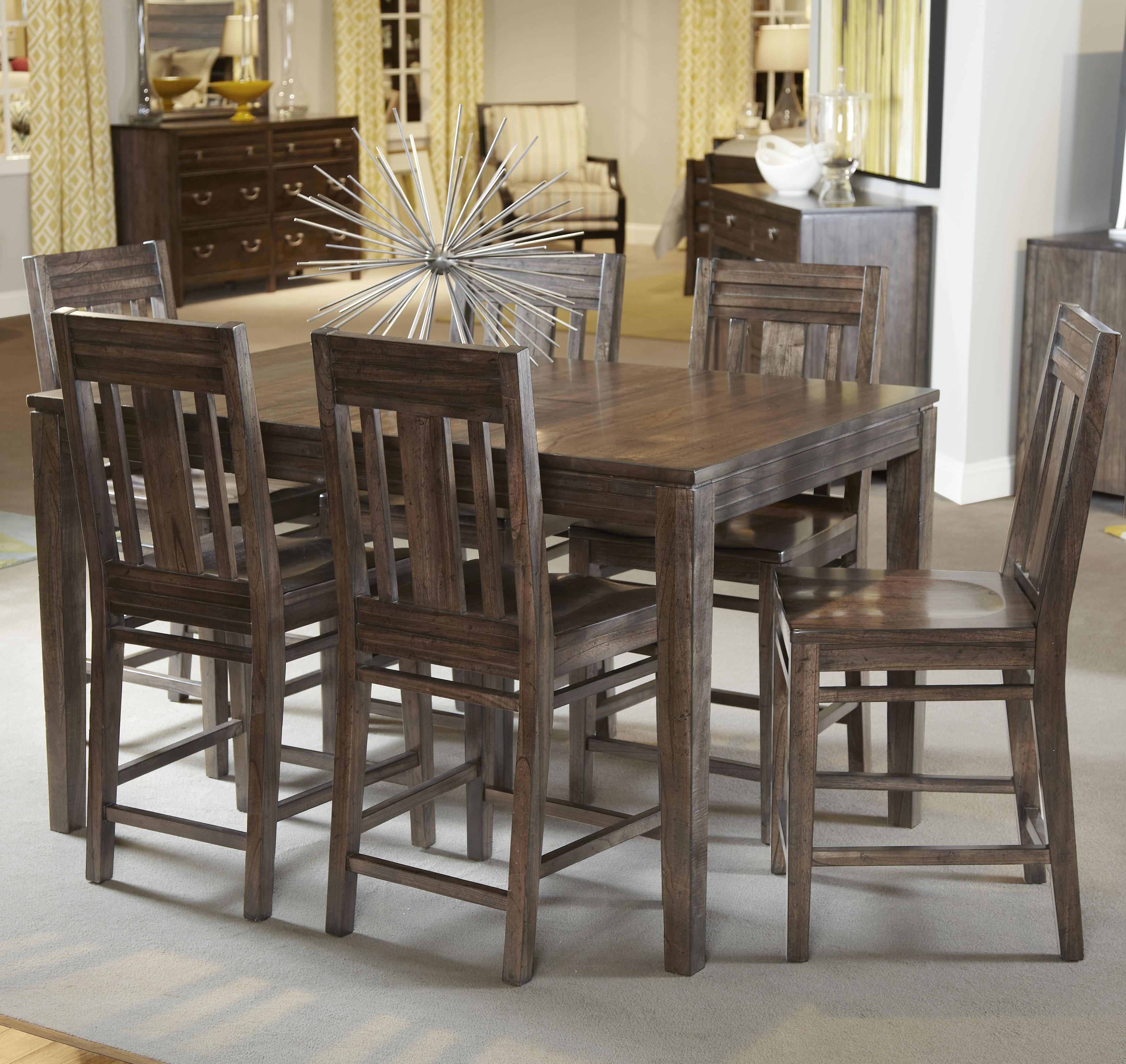 Kincaid Furniture Montreat Seven Piece Casual Counter Height Dining Set Adcock Furniture Pub