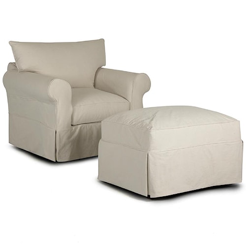 slipcovers for chairs with arms and ottoman klaussner slipcover chair ottoman with rolled arms and skirts dunk bright furniture slipcovers for chairs with arms and ottoman klaussner slipcover chair ottoman with rolled arms and skirts dunk bright furniture