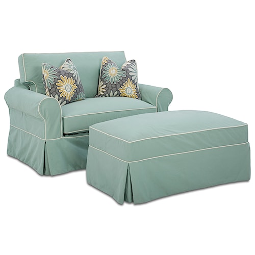 Klaussner Victoria Sleeper Chair and Storage Ottoman Set Klaussner Victoria Sleeper Chair and Storage Ottoman Set