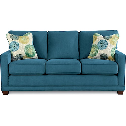 La Z Boy Kennedy Transitional Sofa With Wood Legs And Welt
