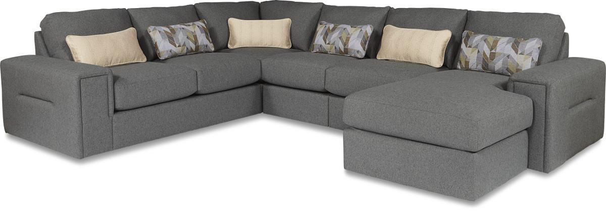 LaZBoy Structure Five Piece Modern Sectional Sofa with Architectural