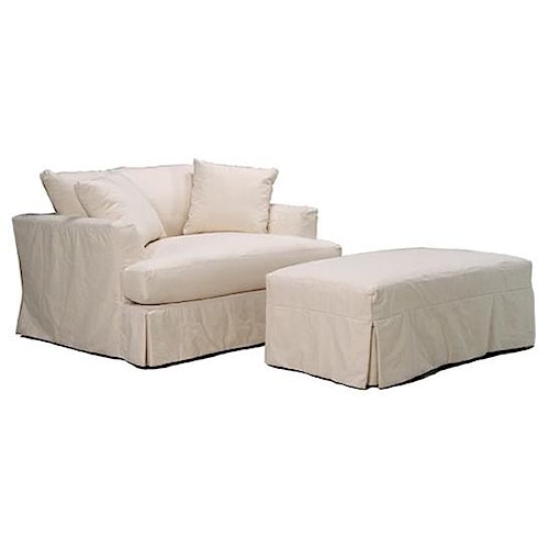 Bemodern Cloud Slipcover Chair And A Half And Ottoman Set Slipcovers For Chair And A Half And Ottoman