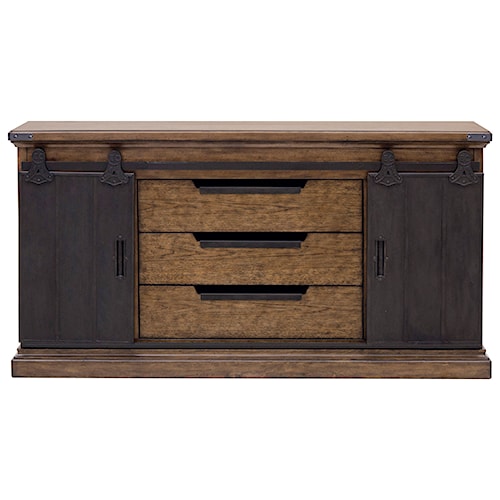 Pulaski Furniture Weston Loft Buffet with 2 Sliding Barn