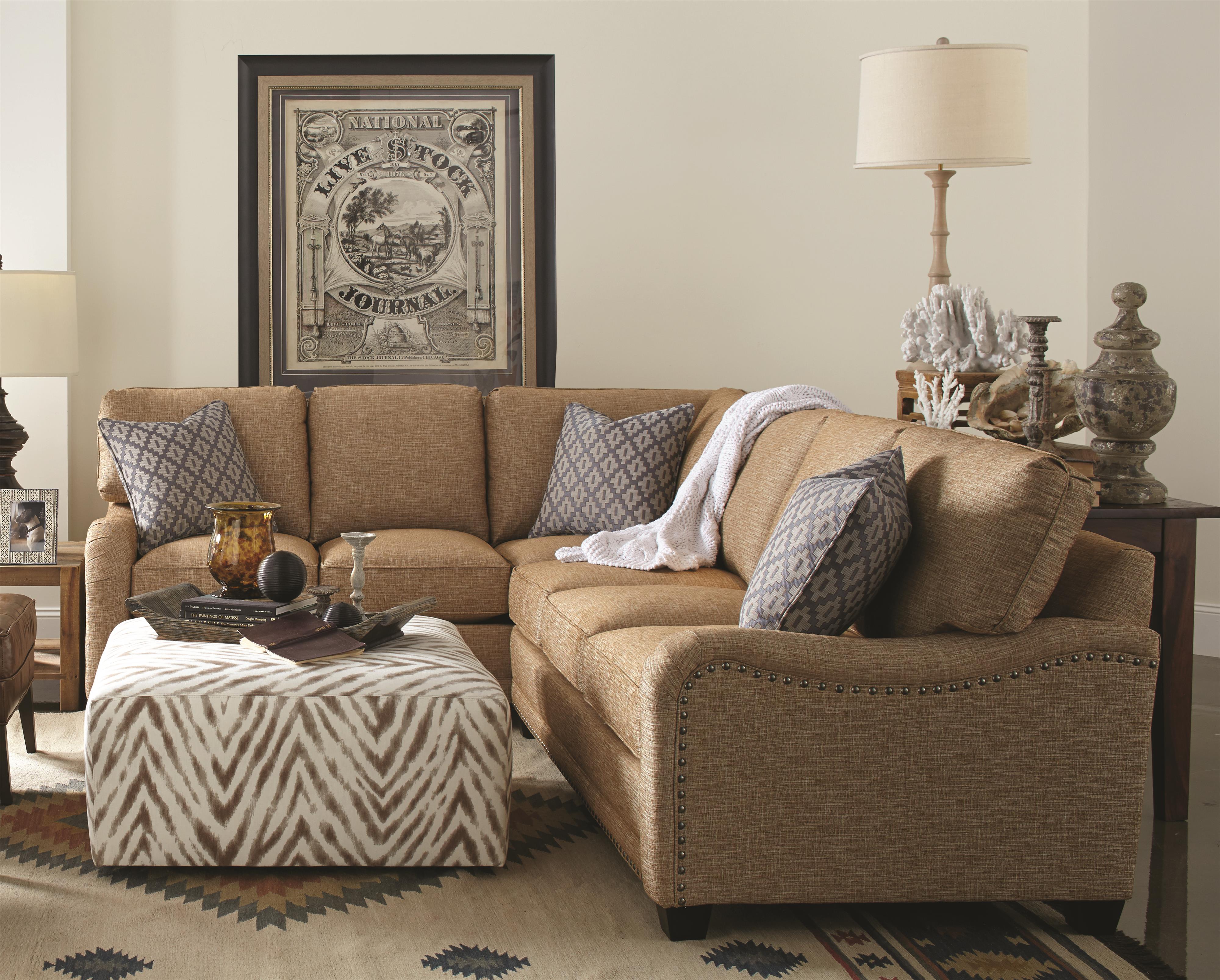 Rowe My Style Traditional Sectional Sofa with English Arms and Nailhead