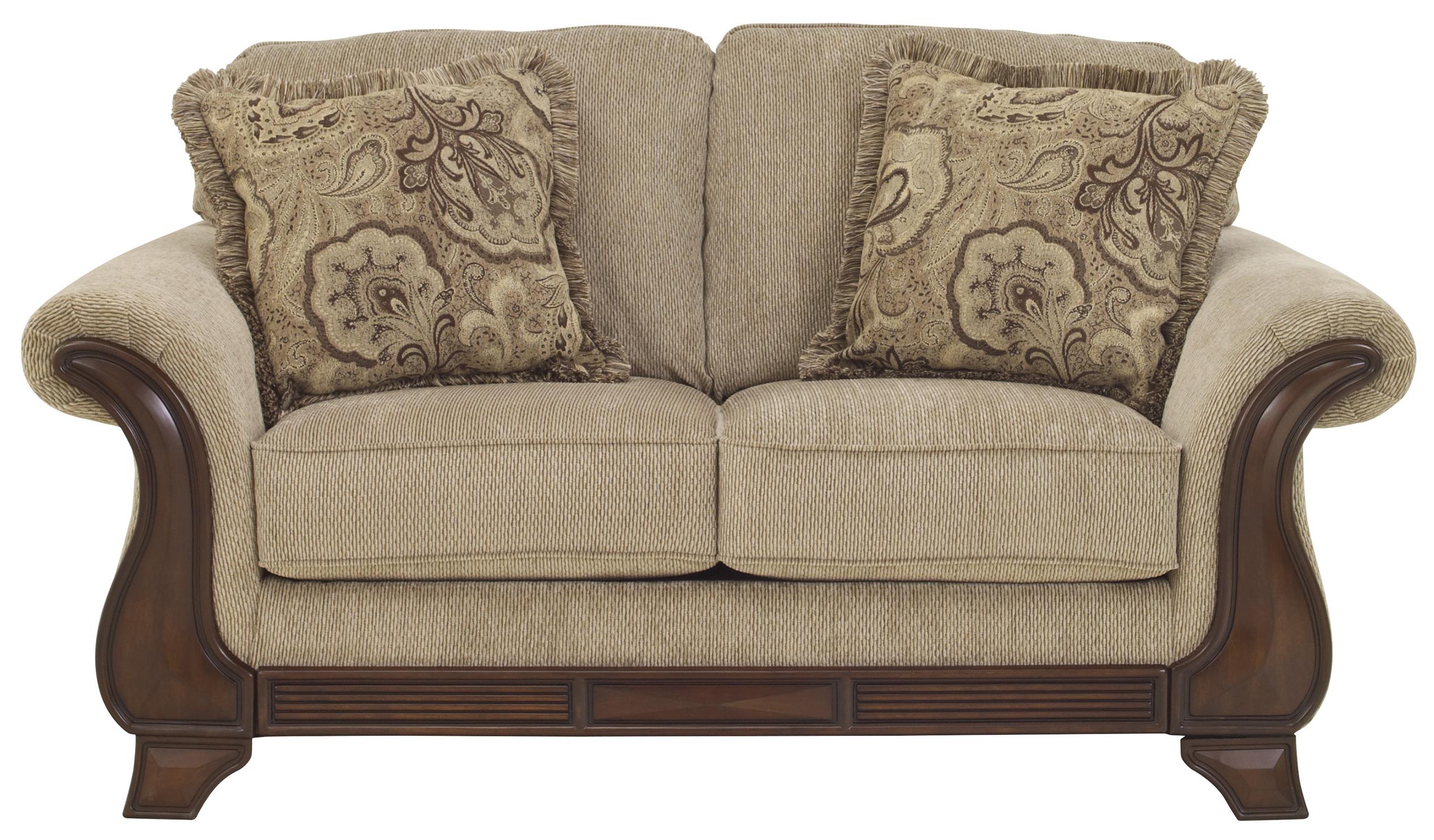 Signature Design by Ashley Loveseat with Exposed Wood Accents