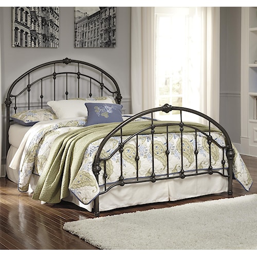 Signature Design by Ashley Furniture Nashburg King Arched Metal Bed in ...