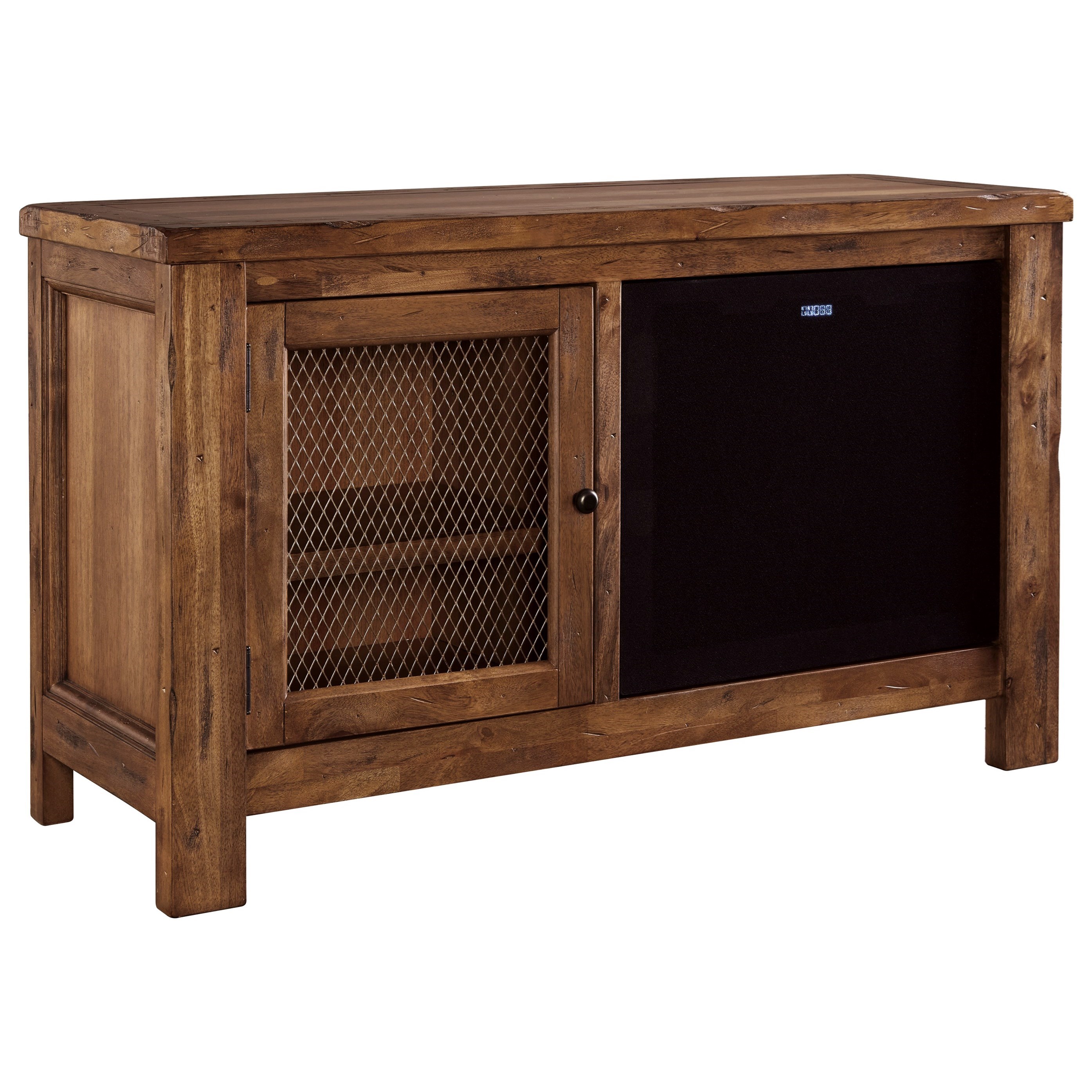 Signature Design by Ashley Tamonie Rustic Mango Veneer TV Stand with Bluetooth Speaker Wayside