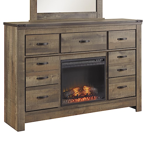 Ashley Signature Design Trinell Rustic Look Dresser with