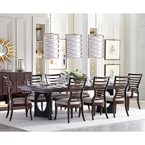 Stanley Furniture Virage 9 Piece Double Pedestal Dining