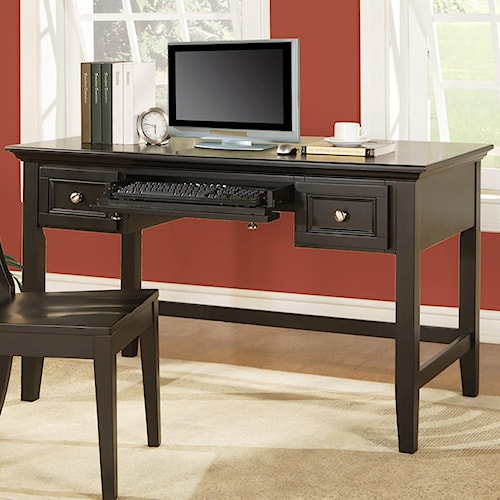 writing desk with keyboard drawer L-desk configuration offers abundant work surface while maintaining a streamlined profile pencil drawer in return converts to a keyboard tray for computer. writing desk with keyboard drawer L-desk configuration offers abundant work surface while maintaining a streamlined profile pencil drawer in return converts to a keyboard tray for computer.