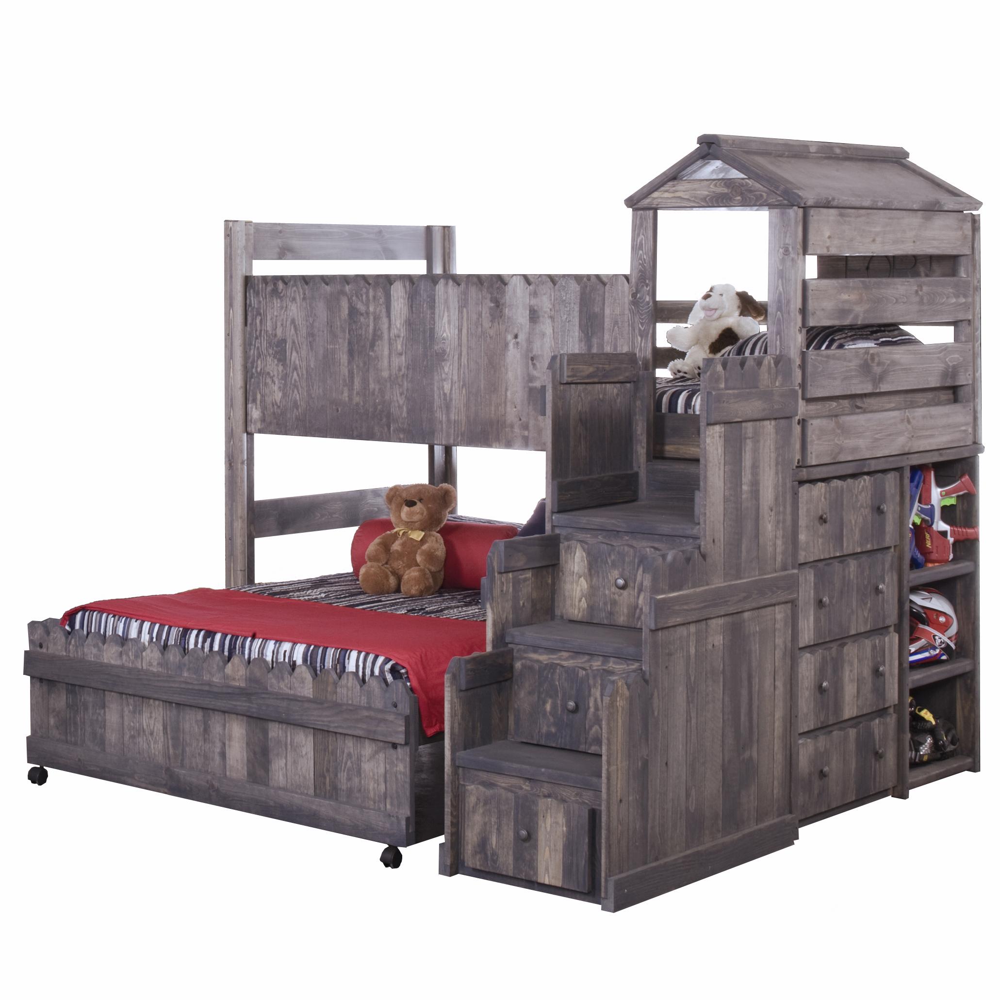 Trendwood The Fort Twin/Full Complete Loft Fort Bed with Stairway Chest