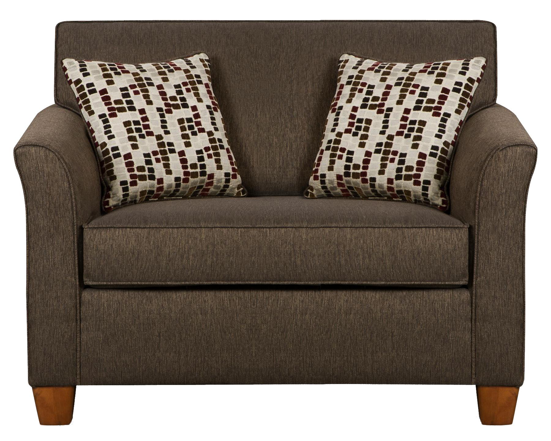 Simmons Upholstery 7251 Twin Size Sofa Sleeper in Casual 