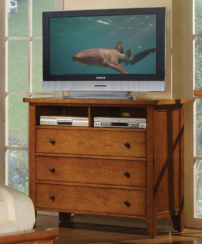 Classic Cognac 3Drawer TV Stand Media Chest Rotmans Media Chests