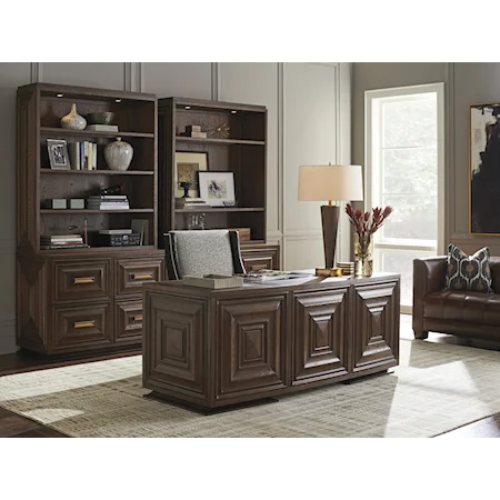 Carson Executive Desk with Power Strip and USB Ports