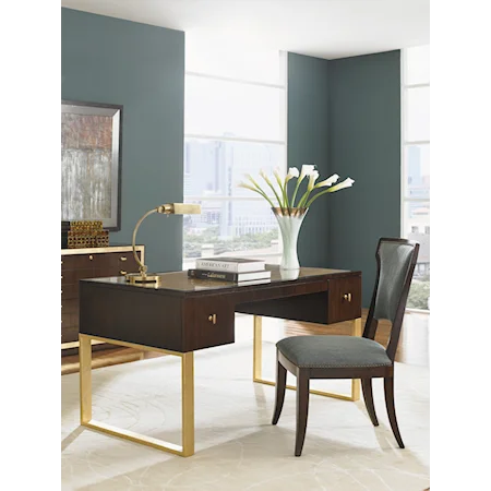 Melrose Writing Desk with Gold-Tipped Top
