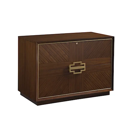 Contemporary File Chest with 2 Lateral File Drawers and 1 Locking Drawer