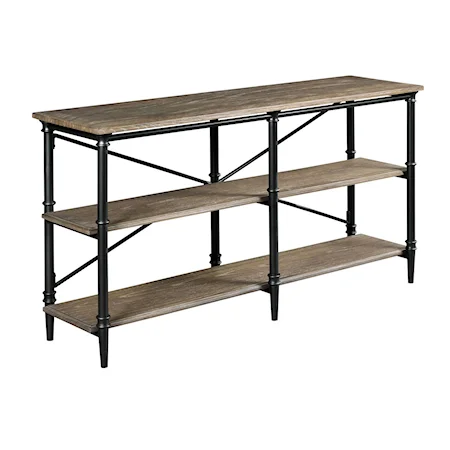 Industrial Three-Tiered Sofa Table